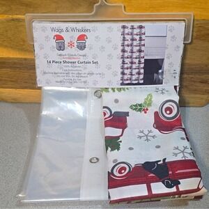 Deborah Connolly Wags & Whiskers 14pc Shower Curtain Set 71x72 Polyester